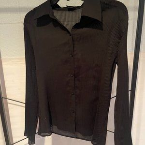 Collared ribbed blouse